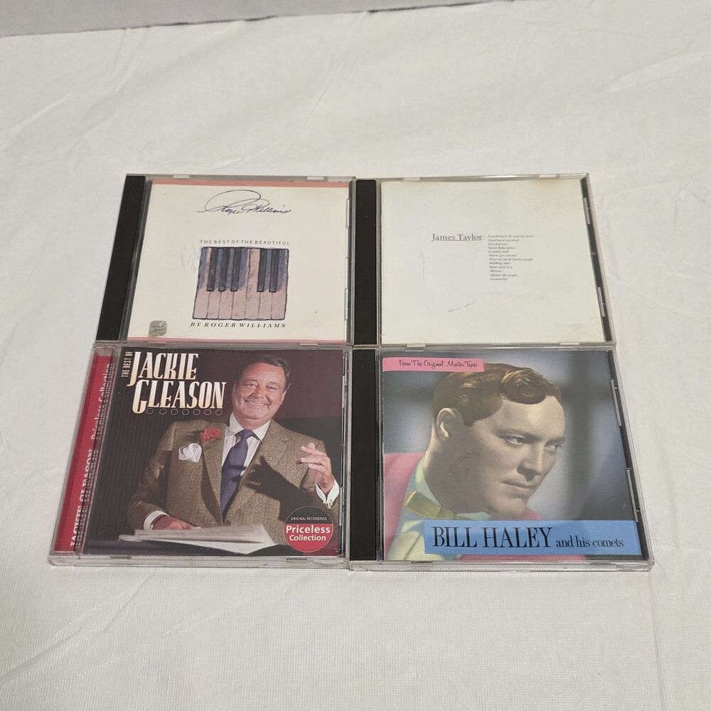 James Tayor, Roger Williams, Bill Haley, Jackie Gleason CDs (4)